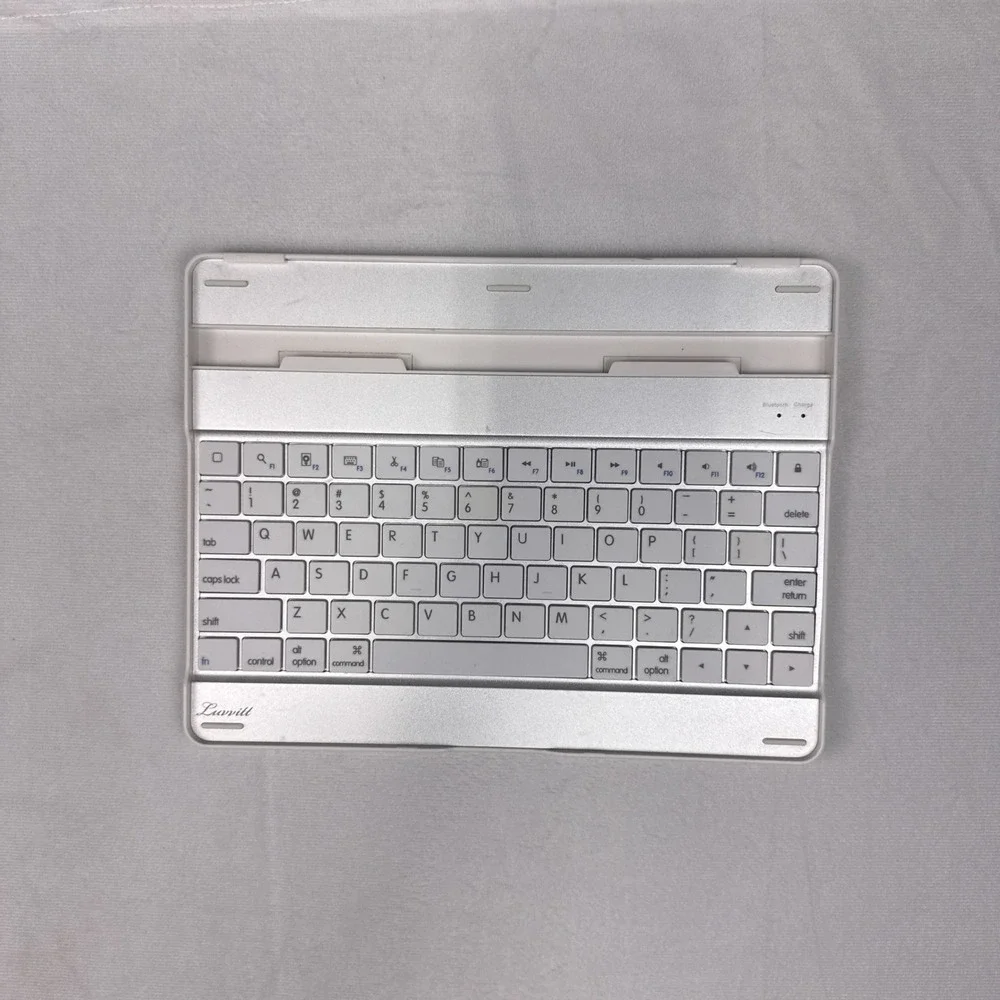 Luvvitt Bluetooth Keyboard Case for iPad Silver White Wireless Portable Slim